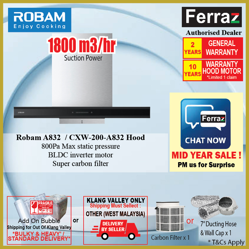 Robam A832 Cooker Hood / Robam CXW200A832 Cooking Hood / Robam A832 Kitchen Hood / Robam A832