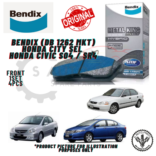 HONDA CITY SEL / HONDA CIVIC SO4 / SR4 FRONT BENDIX METAL KING TITANIUM ...