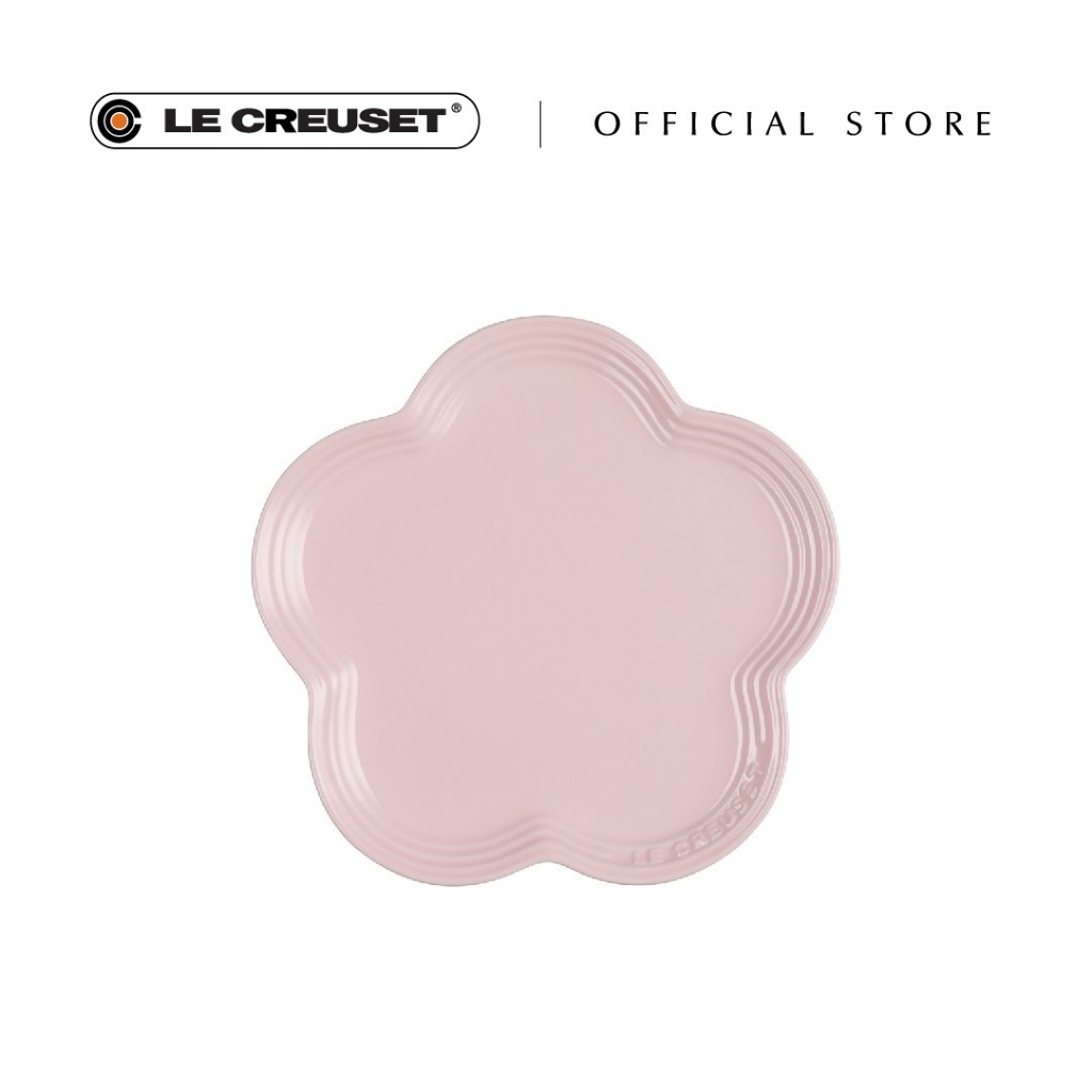 Le Creuset Stoneware Large Flower Plate Chiffon Pink (23cm) Shopee