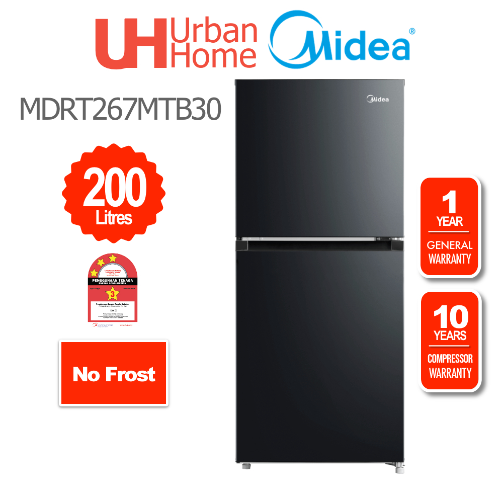 Midea Fridge 2Door Refrigerator Peti Sejuk (200L) MDRT267MTB30