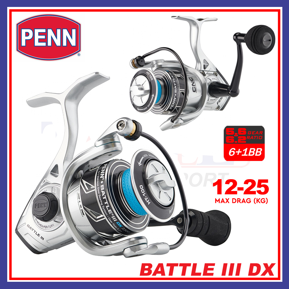12kg-25kg) Penn Battle III DX Spinning Fishing Reel 6+1BB