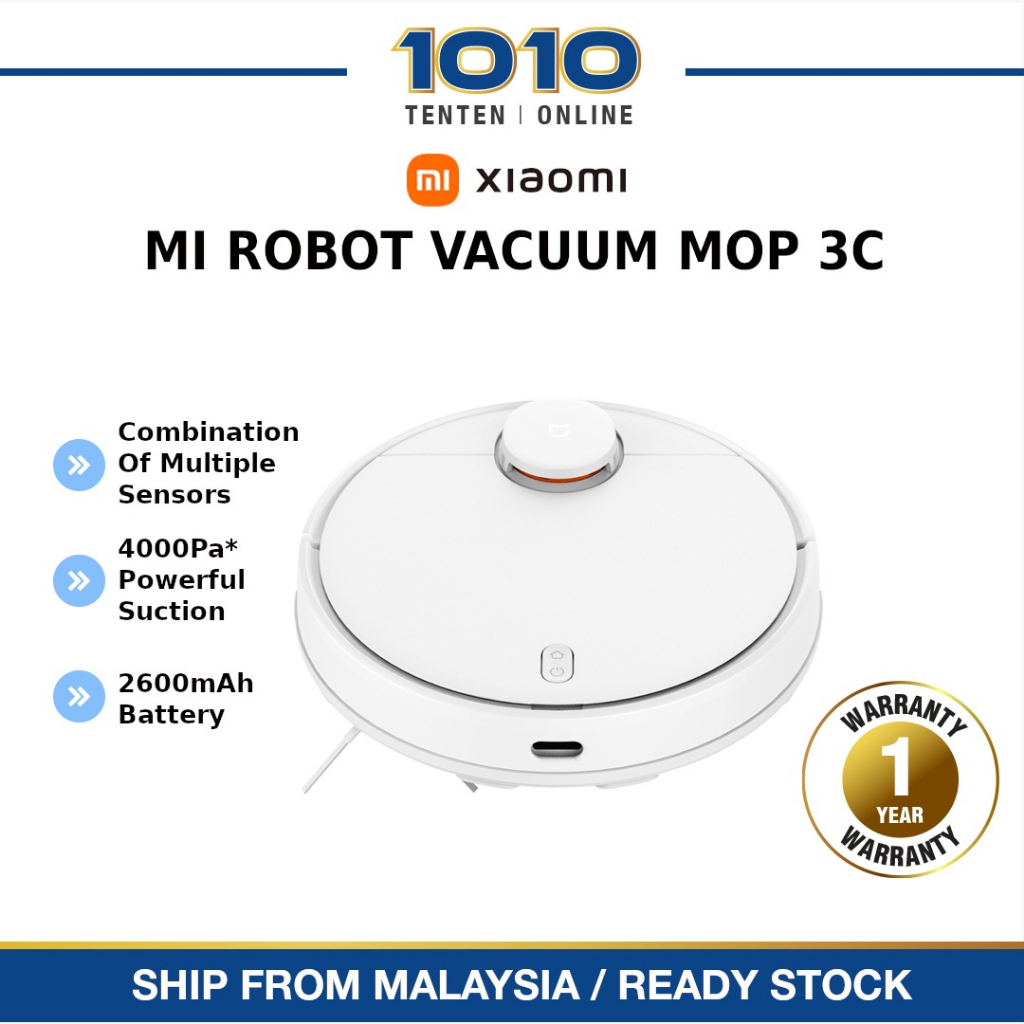 Xiaomi Smart Robot Vacuum Cleaner 3C 4000Pa Suction Power LDS ...