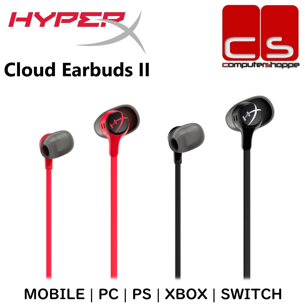 HyperX Cloud Earbuds II Gaming Earbuds with Mic Red/Black Shopee