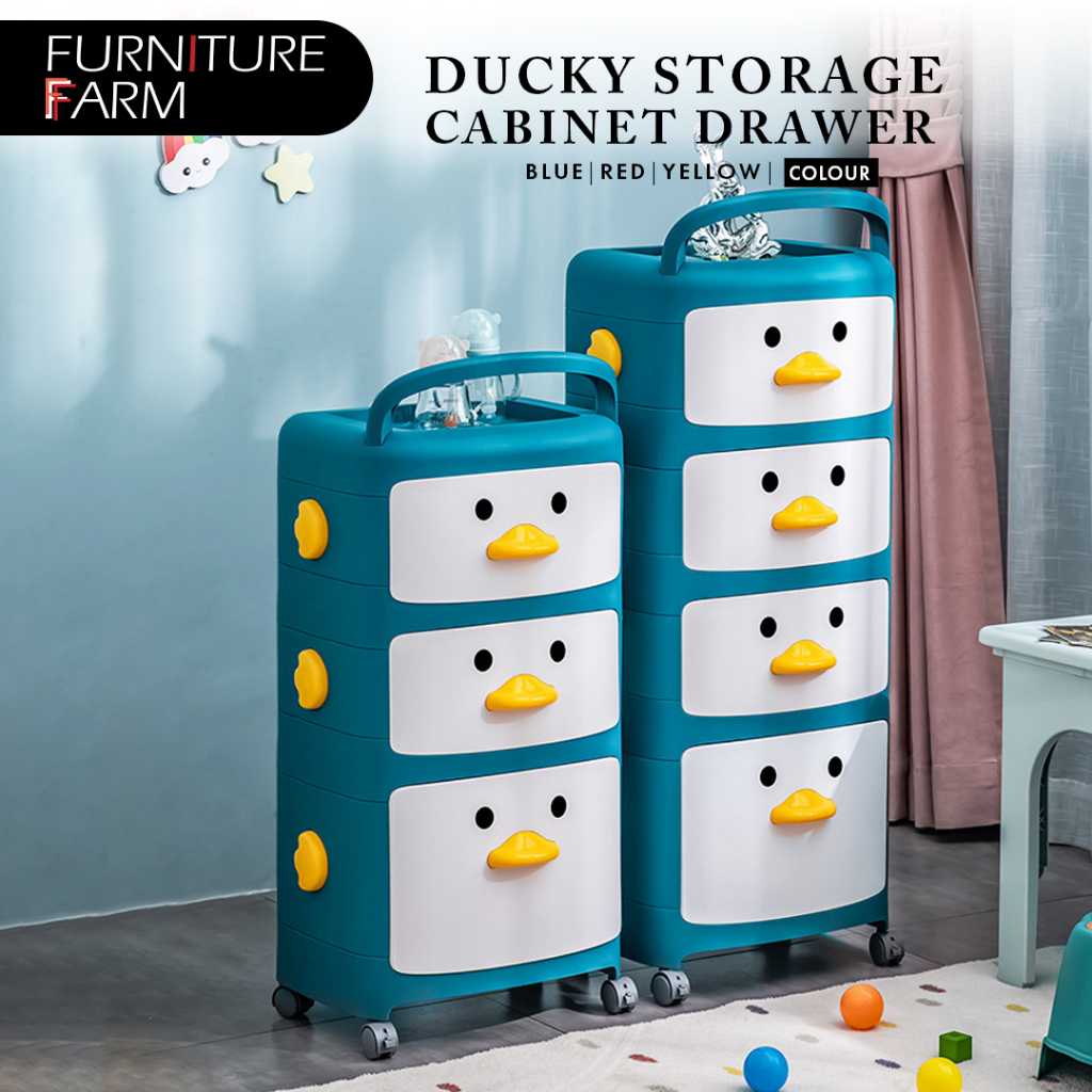 F&F : Cartoon Drawer Storage Cabinet 2/3/4 Layers Toy Storage Organizer ...