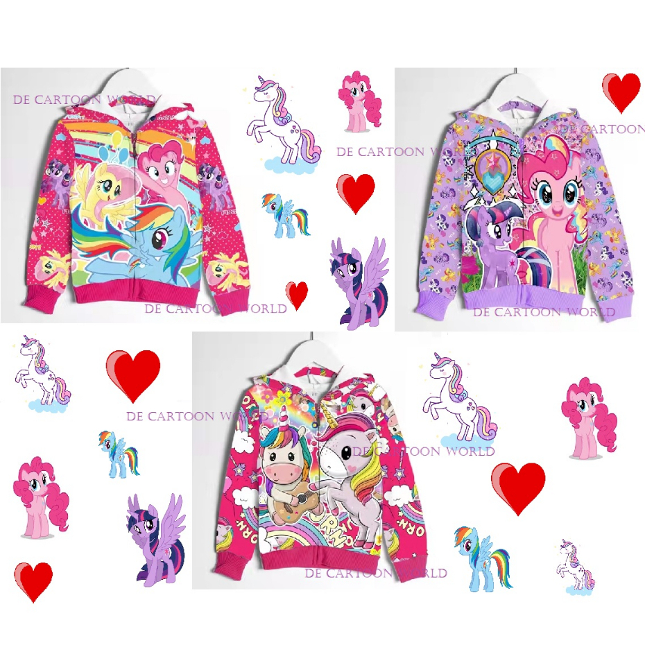 🆕MY LITTLE PONY/UNICORN GIRL KIDSWEAR LONG SLEEVE ZIPPER HOODIE JACKET