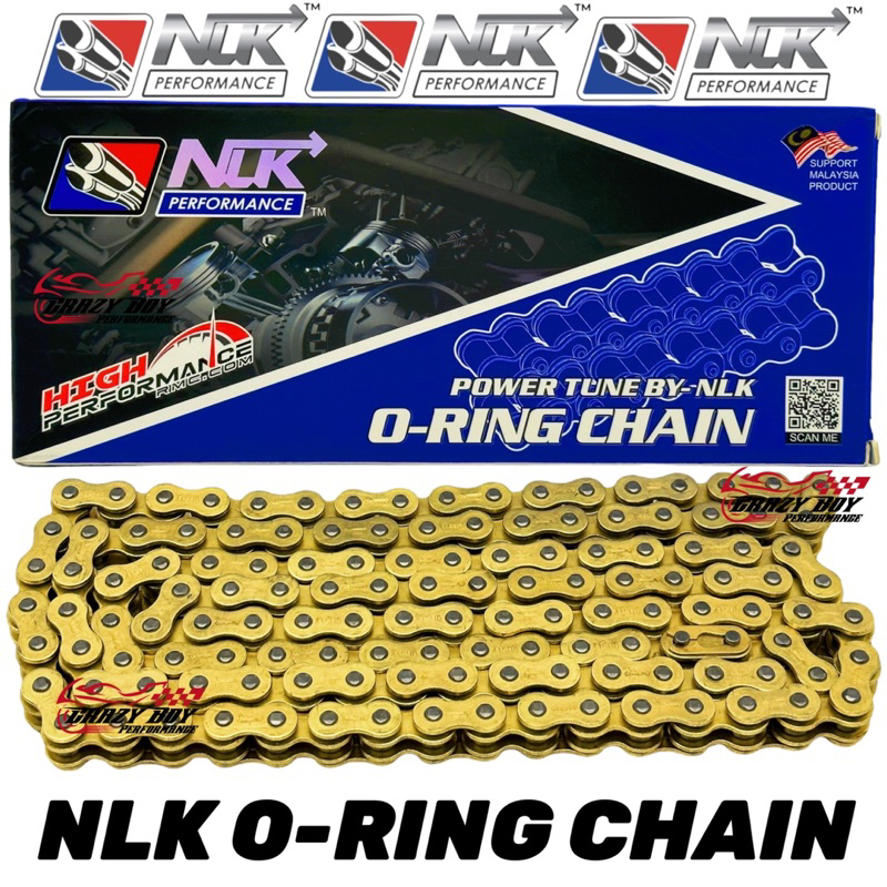 NLK PERFORMANCE GOLD ORING CHAIN RANTAI 415 428 132L PIN RANTAI ORING ...