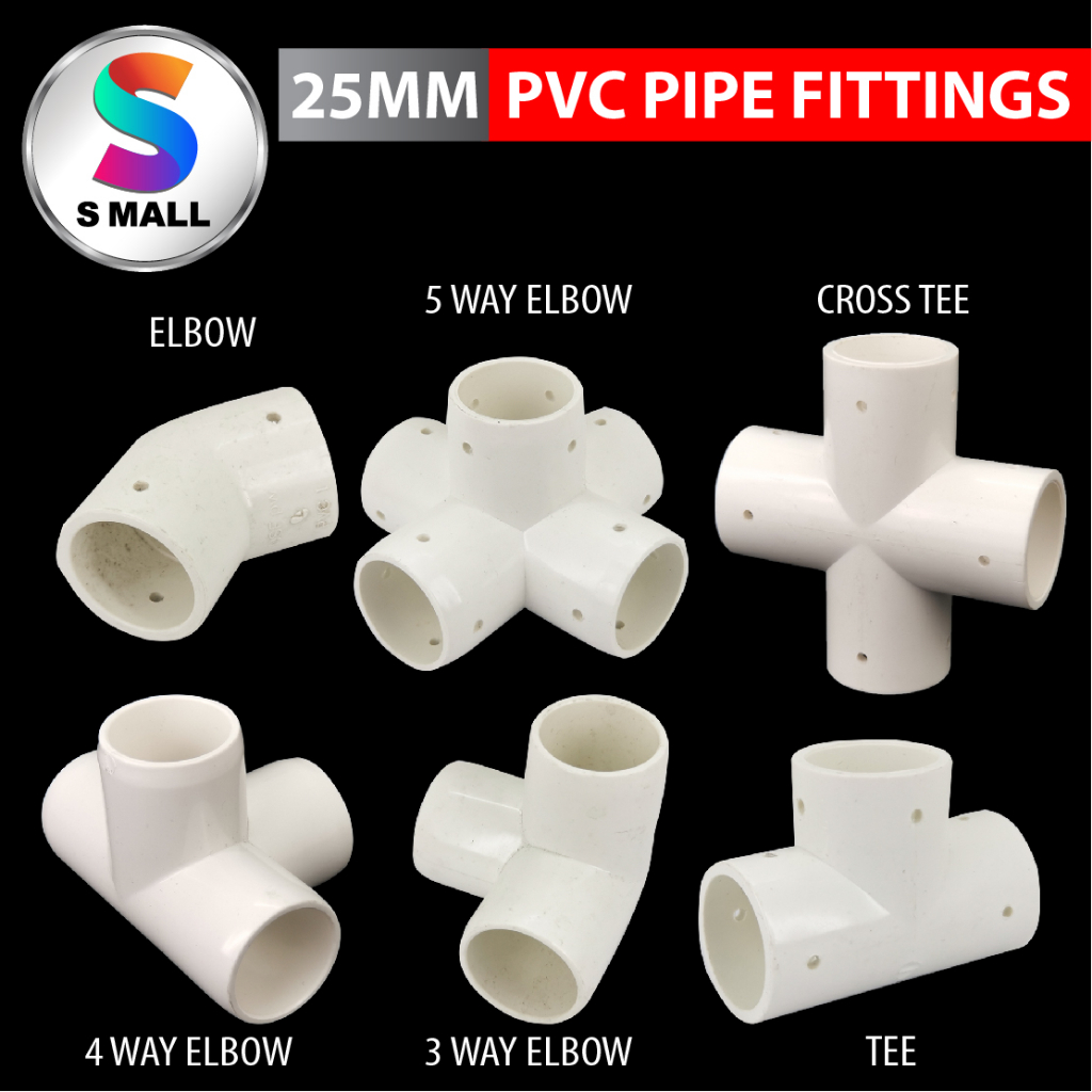 (25MM) DIY PVC White Pipe Fitting Connector Joint Furniture Grade ...