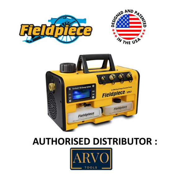 FIELDPIECE VP67 VACUUM PUMP WITH RUNQUICK OIL CHANGE SYSTEM, 6 CFM
