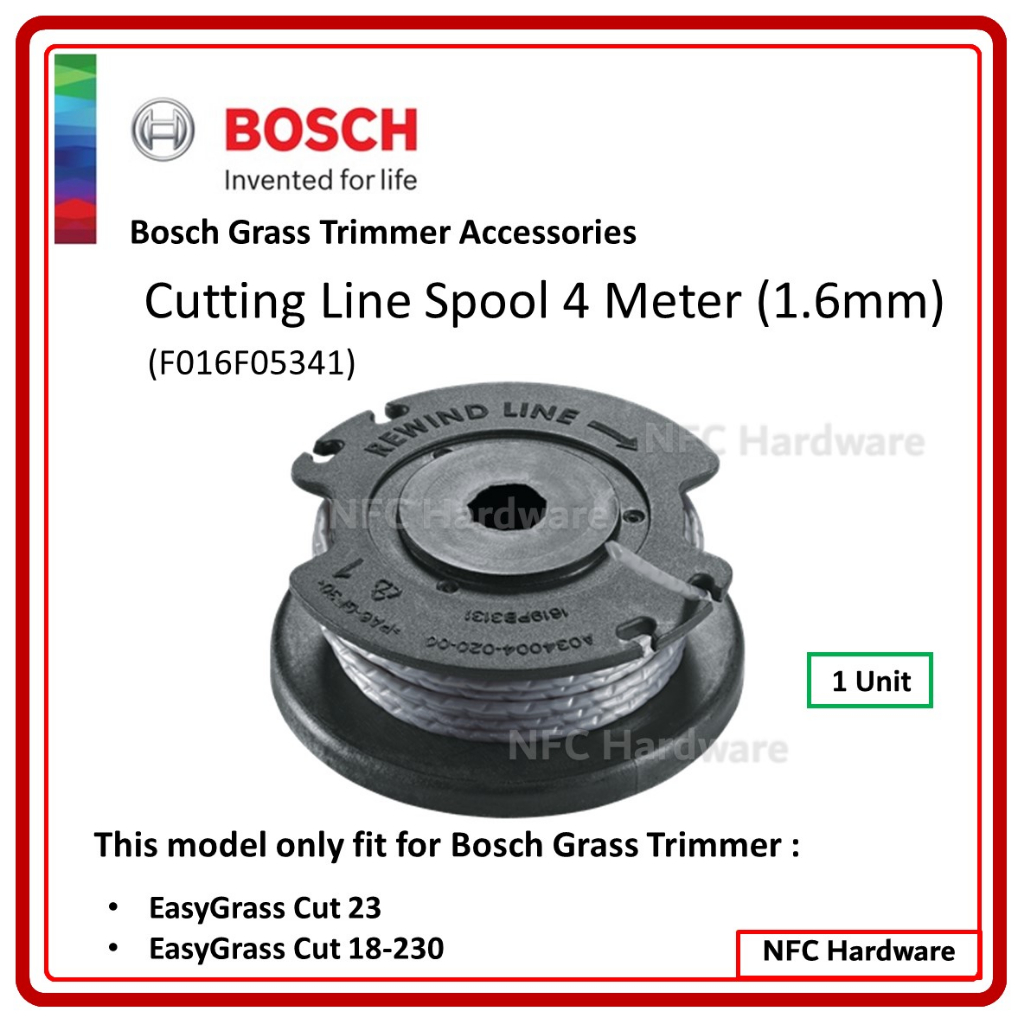 Bosch Grass Trimmer Accessories Cutting Line Spool 4 Meter (1.6mm) For
