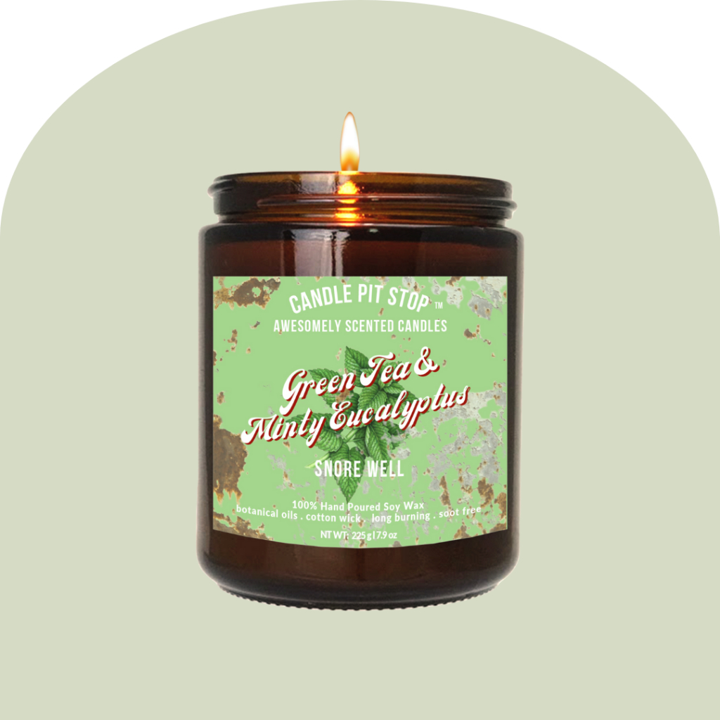 Candle Pit Stop "Green Tea & Minty Eucalyptus" Soy Wax Natural Candle