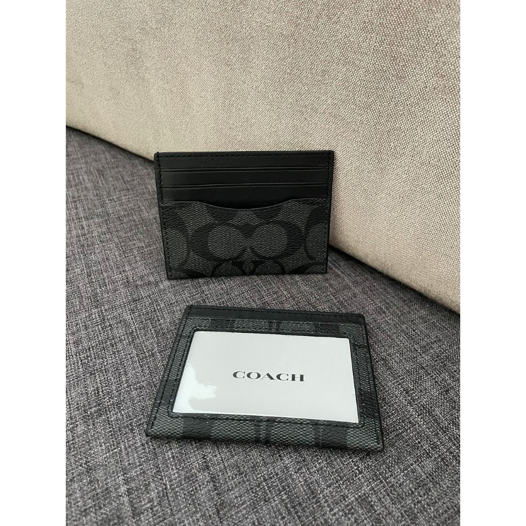 Authentic Coach Slim ID Card Case In Signature Canvas Shopee Malaysia