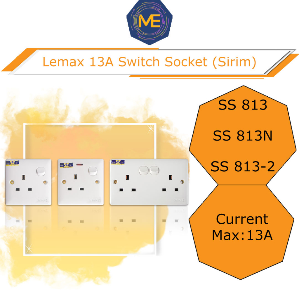 ( SIRIM ) LMX / Lemax 13A Switch Socket (Single/Double) (SIRIM) Suis ...