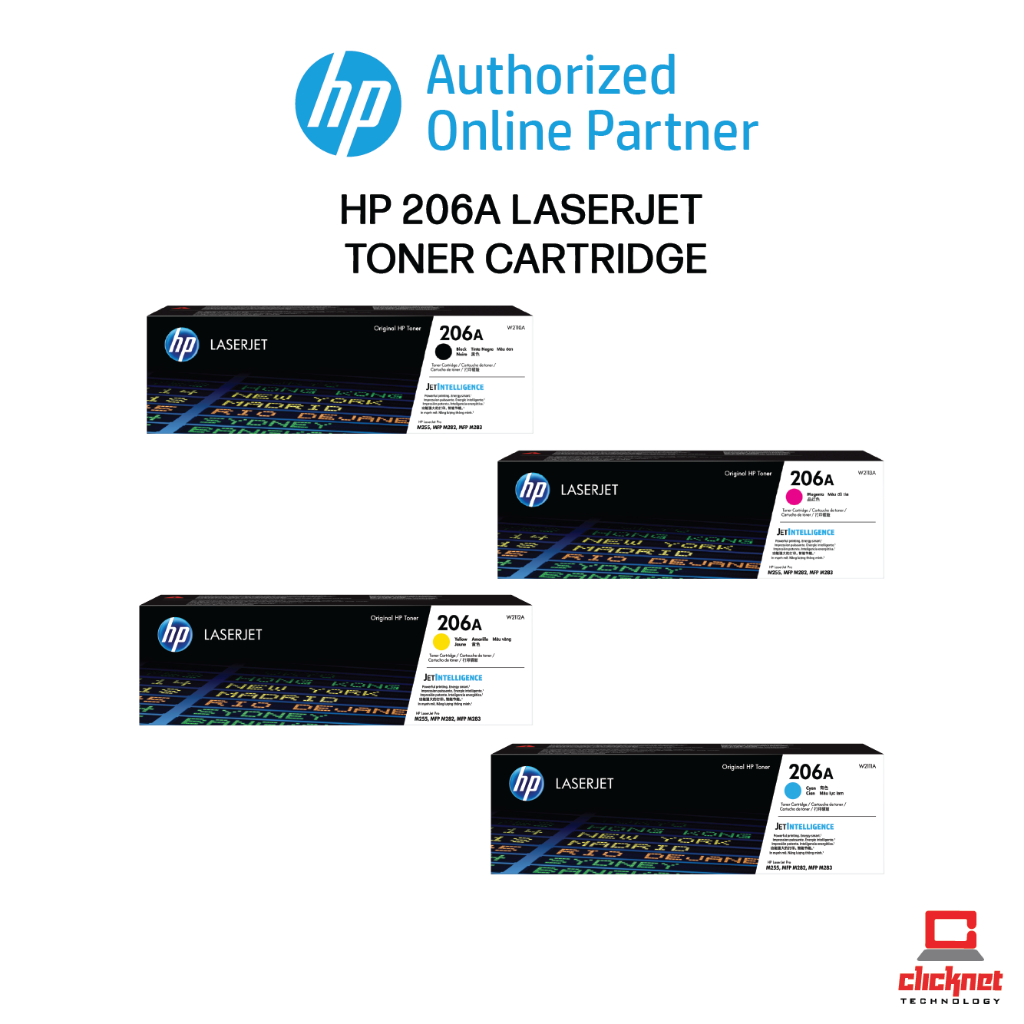HP 206A Original Laserjet Toner Cartridge W2110A/W2111A/W2112A/W2113A ...