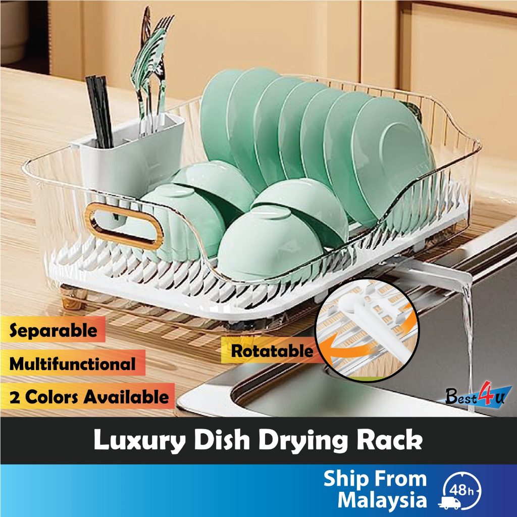 BEST4U Luxury Kitchen Rack Bowl Plate Utensils Organizers Draining