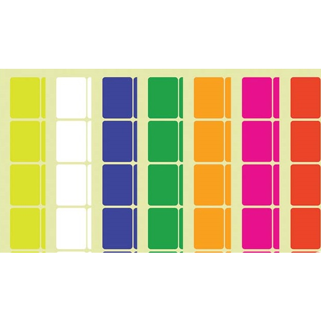 PART 7/17 16MM X 22MM - DIE-CUT SELF ADHESIVE LABELS - 6 COLORS PACKING ...