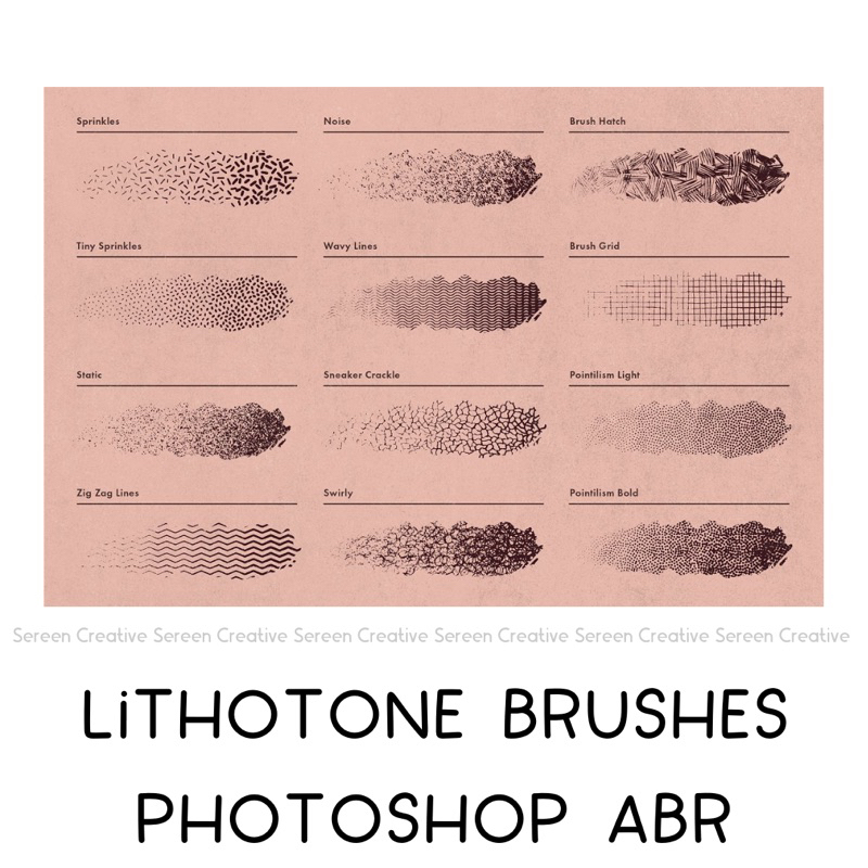 PS21 Lithotone Brushes for Photoshop (Distressed pattern textures PS ...