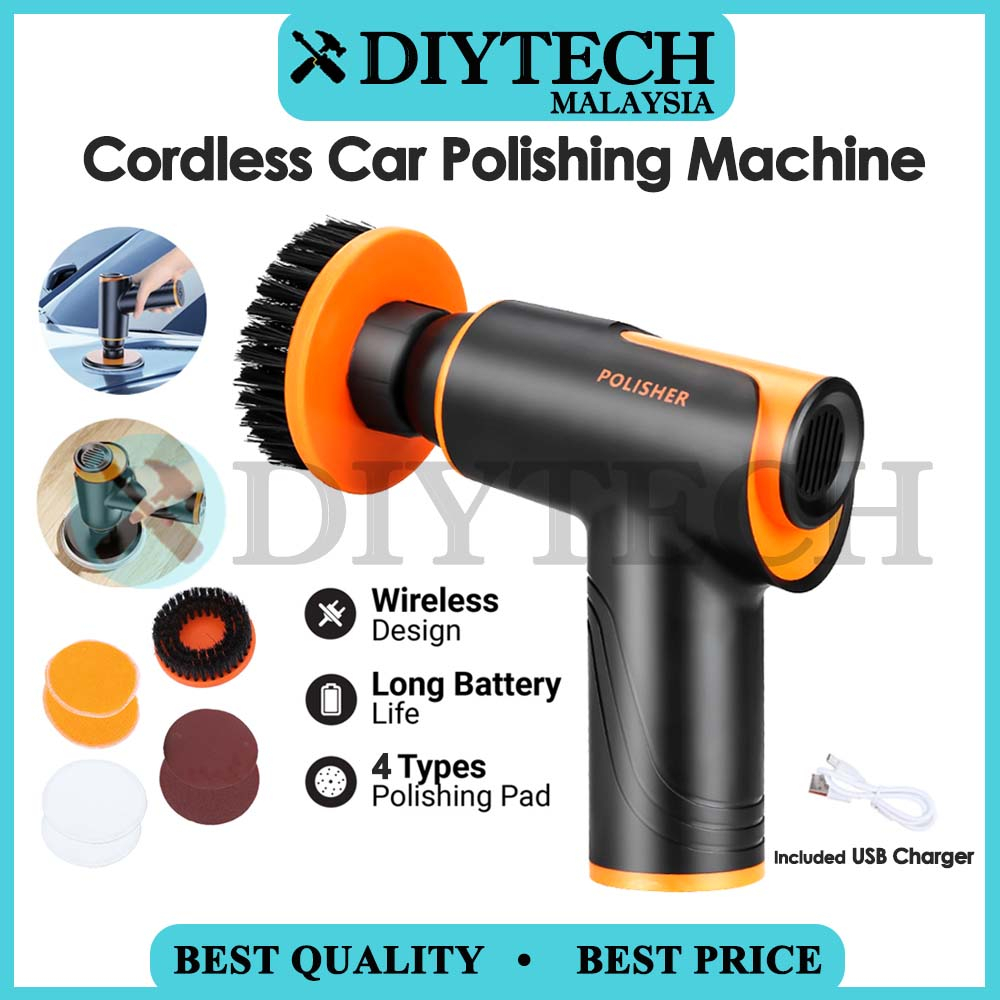 DIYTECH Cordless Powerful Car Polishing Machine Adjustable Speed Auto ...