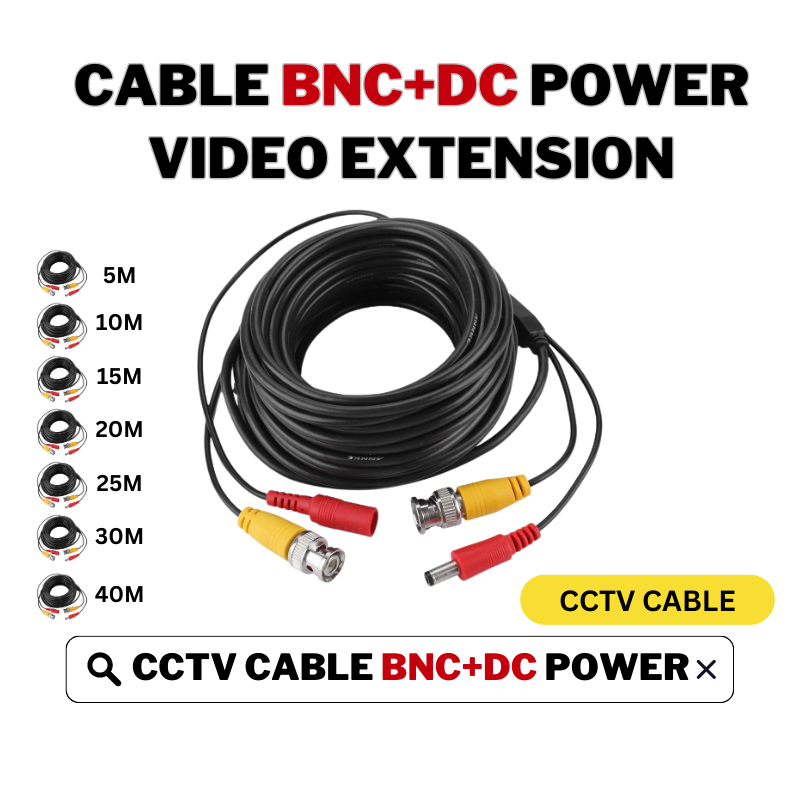 HIKVISION CCTV CABLE Analog Camera To DVR Cable BNC+DC Power Video