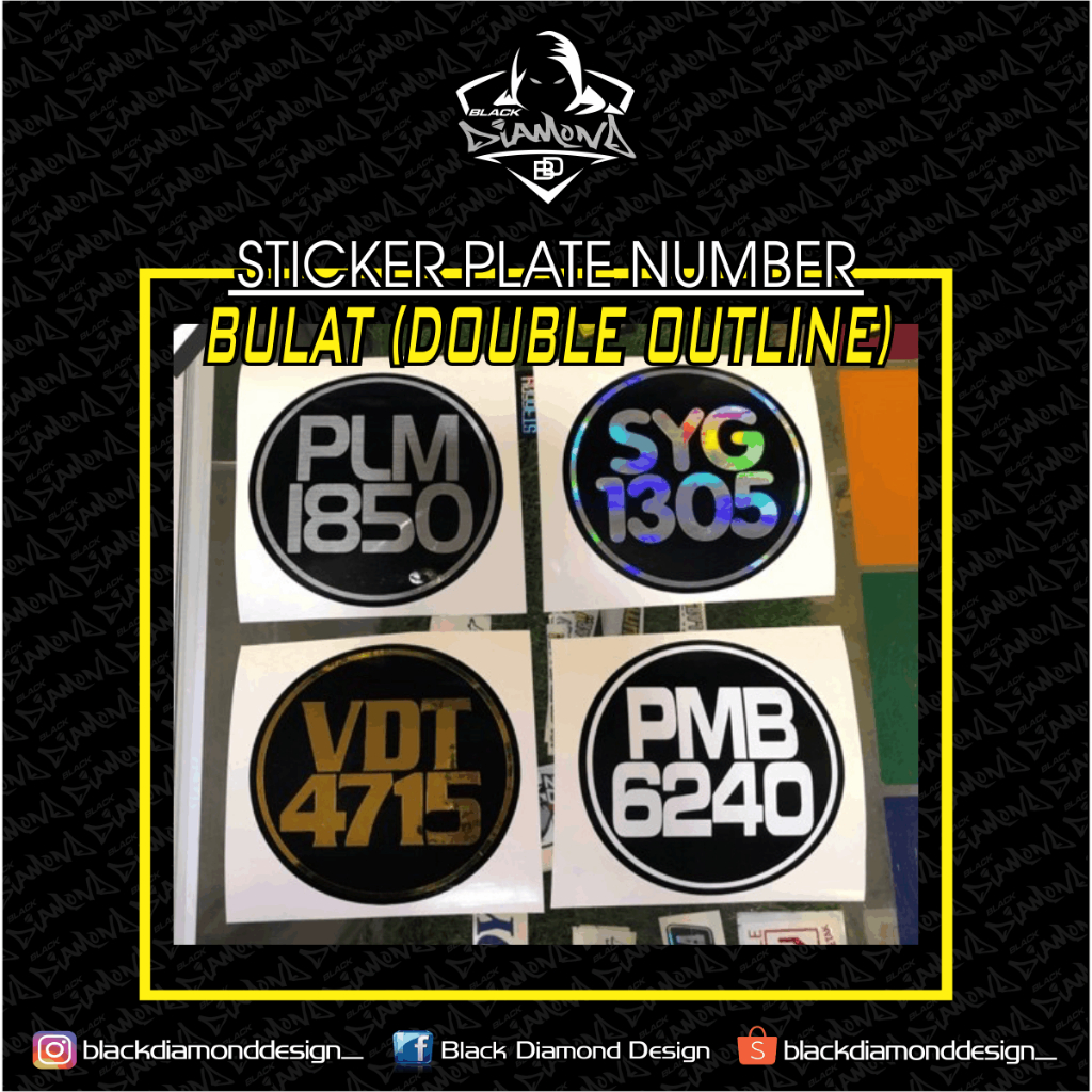 STICKER NUMBER PLATE BULAT DOUBLE OUTLINE | Shopee Malaysia