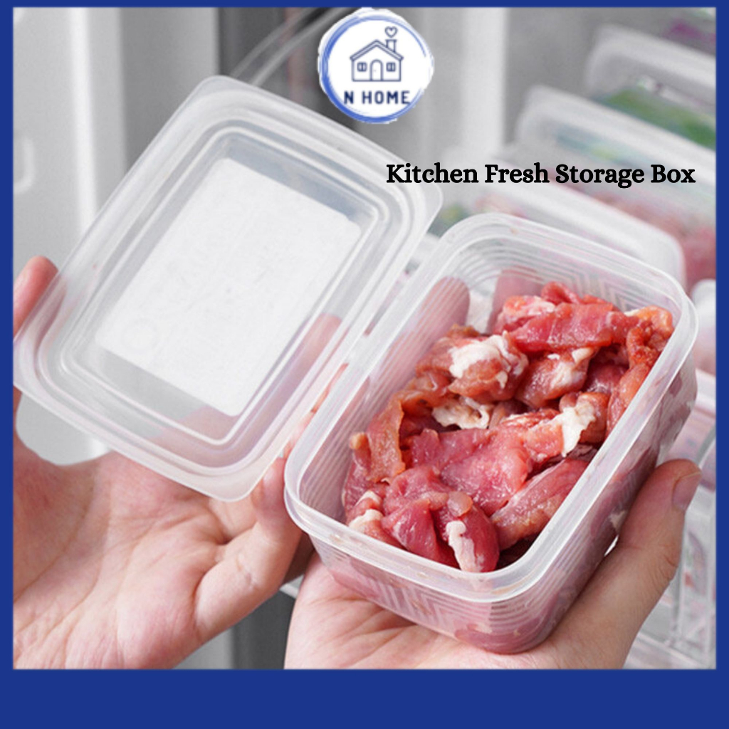 NHOME Fridge Freezer Food Storage Box Containers Fresh Seal Organizer ...