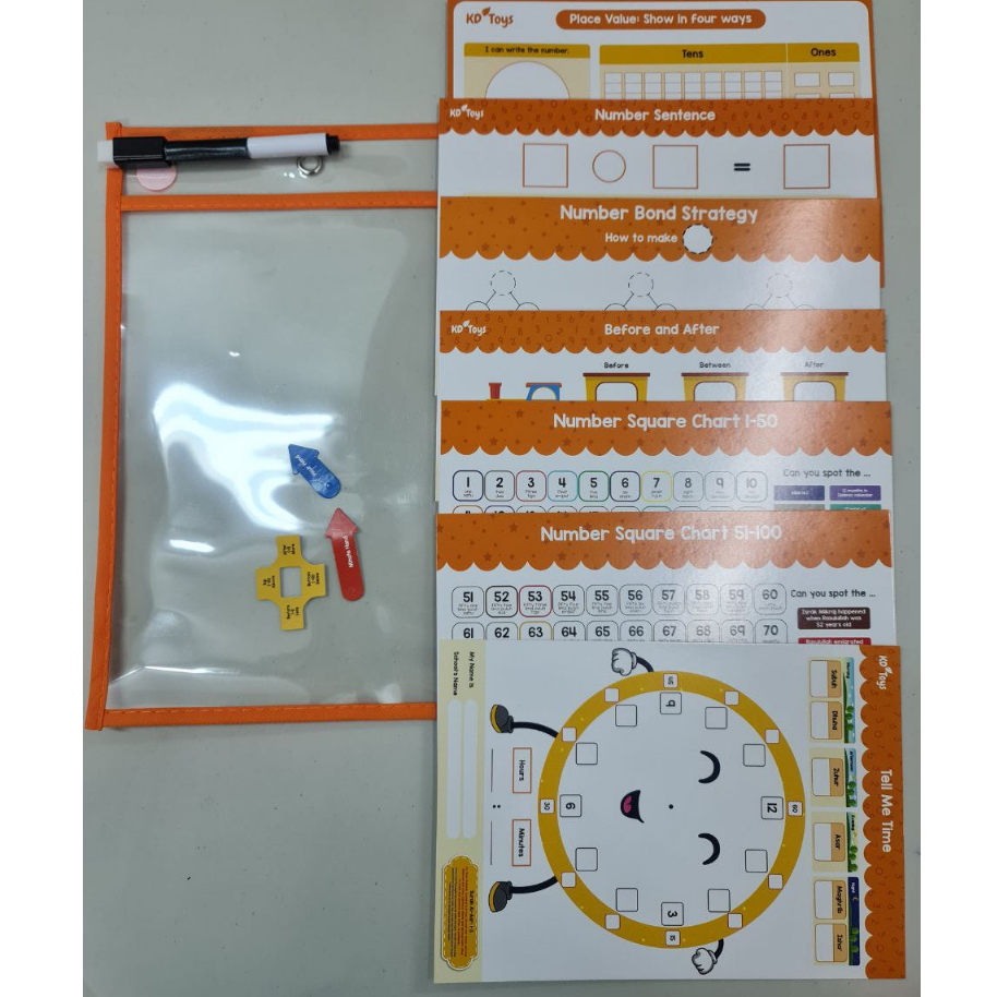 Number Sheet with erasable marker, Math Kit, number exercise for kids ...