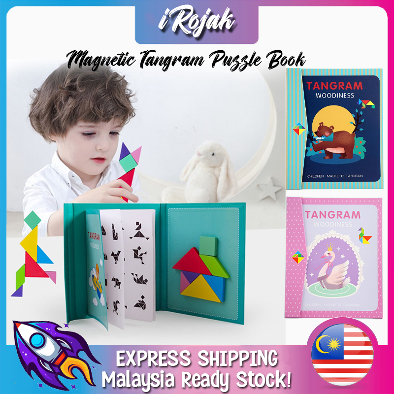 [iRojak] Magnetic Puzzle Tangram Montessori IQ Brain Teaser Educational ...