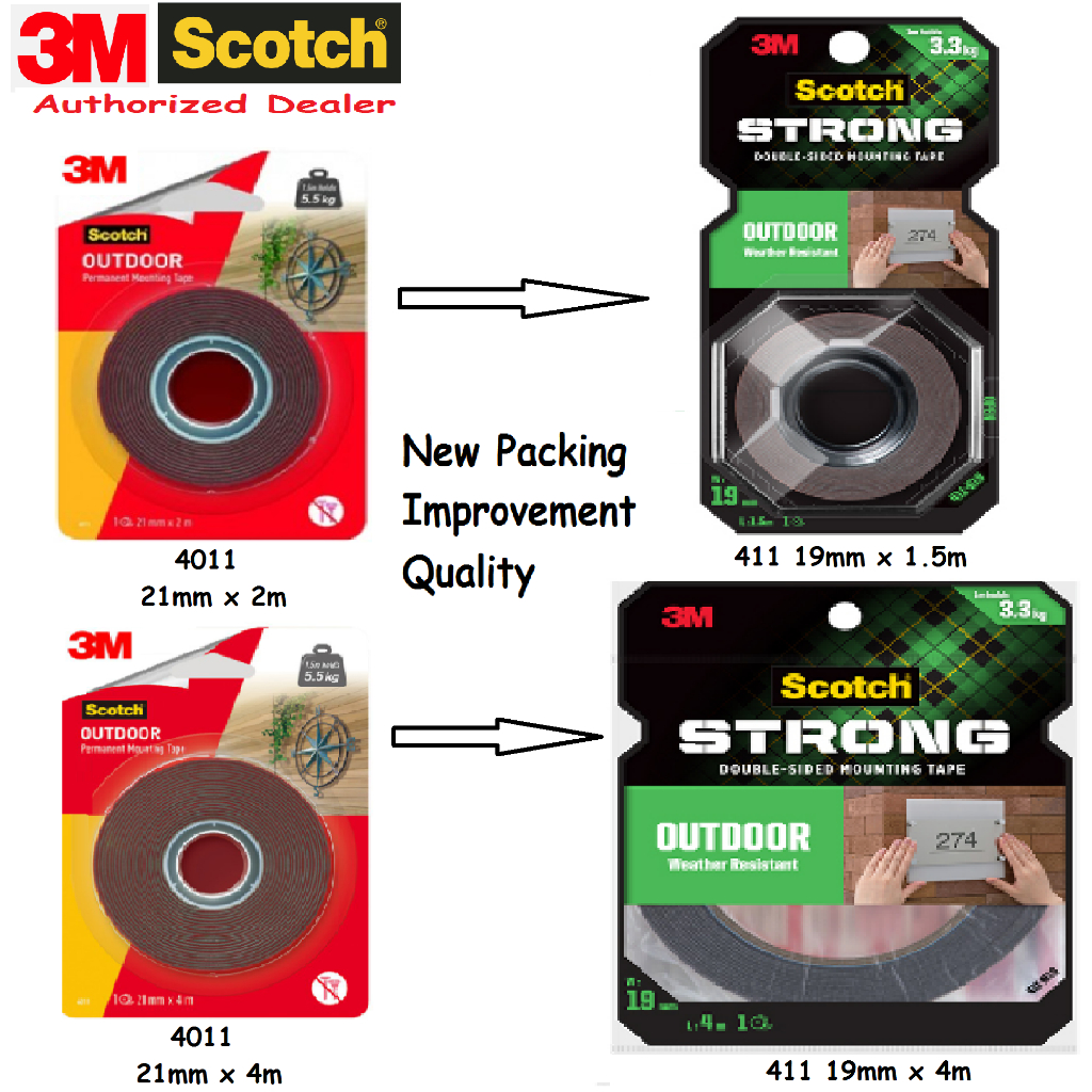 3M Scotch Outdoor Permanent Mounting Multipurpose Weather Resistant ...