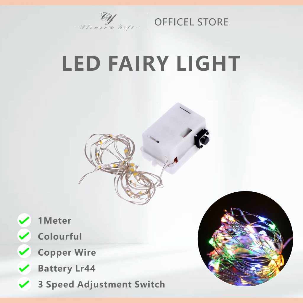 🌹𝐑𝐄𝐀𝐃𝐘 𝐒𝐓𝐎𝐂𝐊🌹1 Meter LED Fairy Light Copper Wire - Colourful🌹CY Flower ...