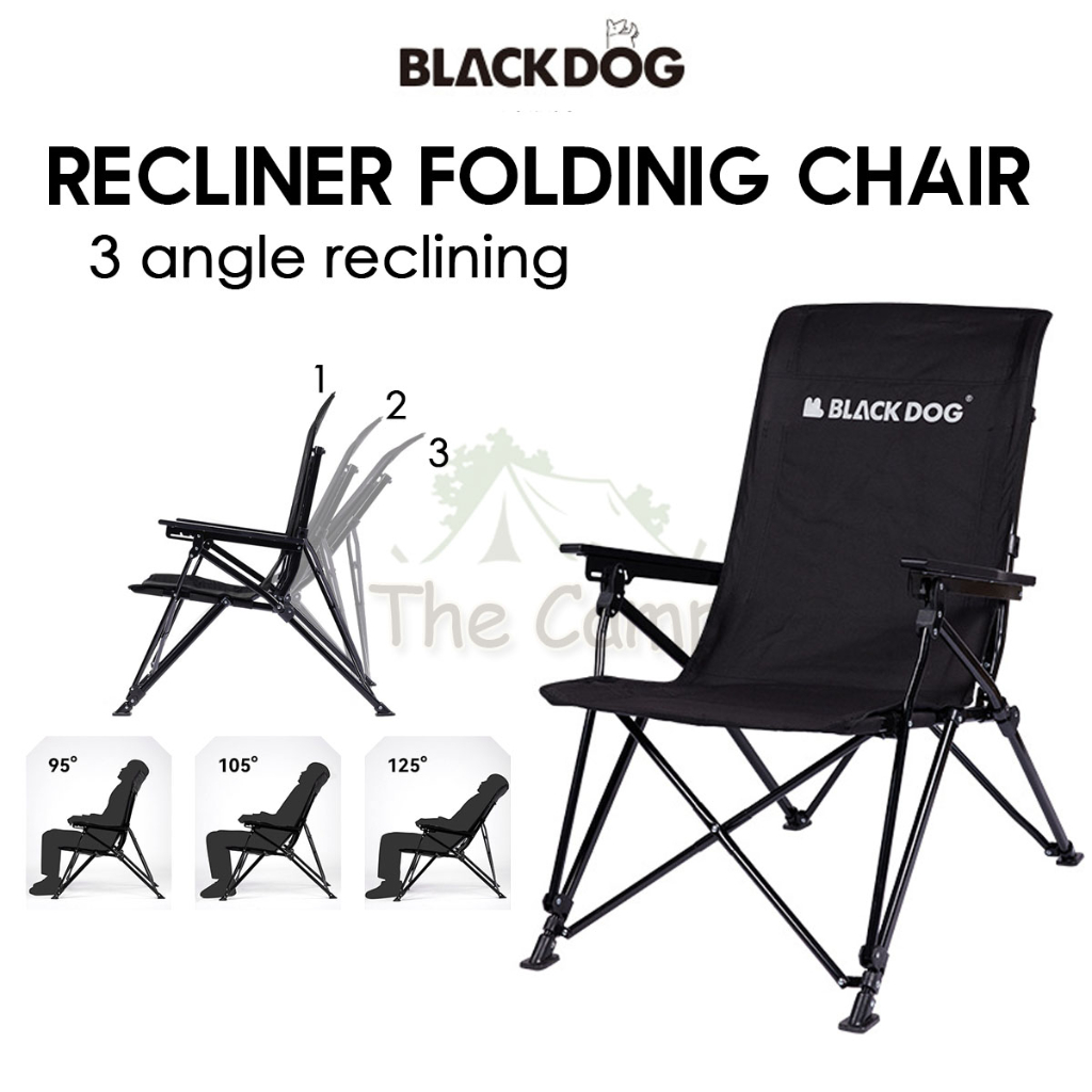 Blackdog Portable Adjustable Chair Arm Rest Reclining Recliner Outdoor Camping Beach Picnic High