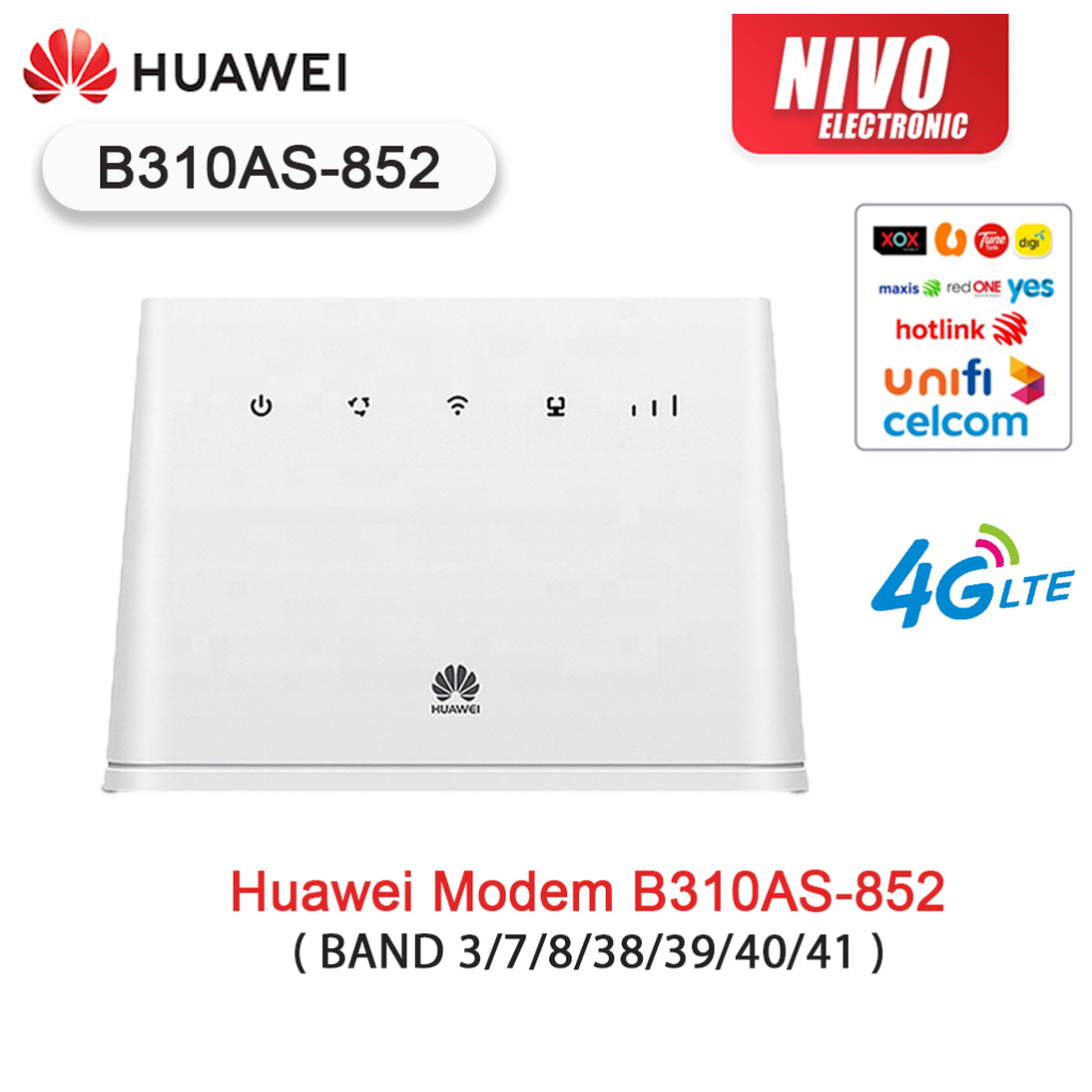 Huawei 4g Cpe Wifi Router With Sim Card Slot B310 Gateway Cat6 B310as 852 Shopee Malaysia 4597