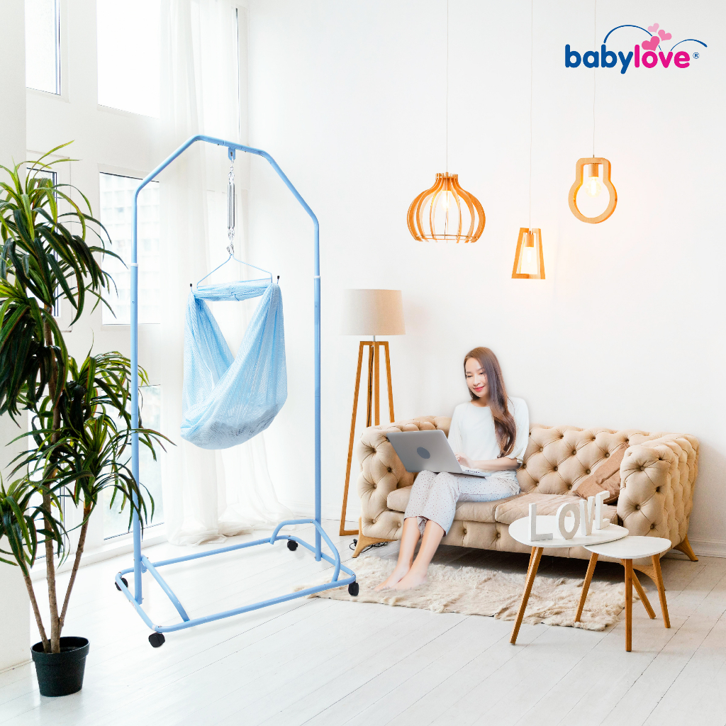 BABYLOVE Rockabye Baby Cradle Stand/Spring Cot with Accessories
