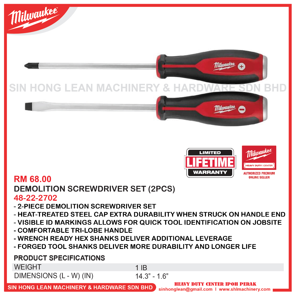 MILWAUKEE DEMOLITION SCREWDRIVER SET (2PCS) 48222702 Shopee Malaysia