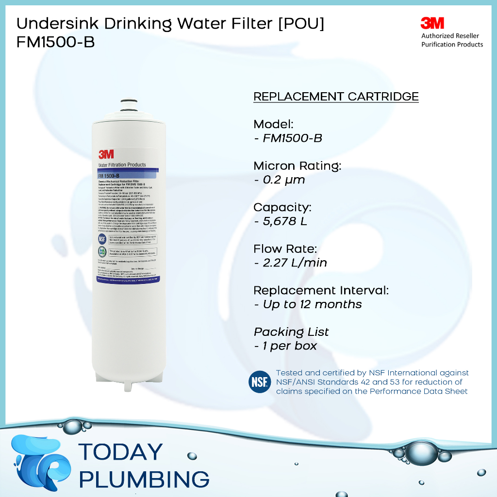 3M WF CTG FM1500 Replacement Cartridge for FM1500B Undersink Drinking