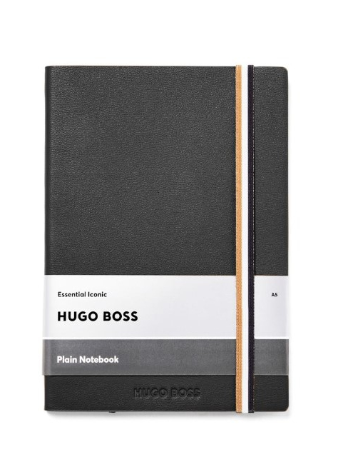 HUGO BOSS Notebook A5 Iconic Black Plain (HNH321AP) | Shopee Malaysia