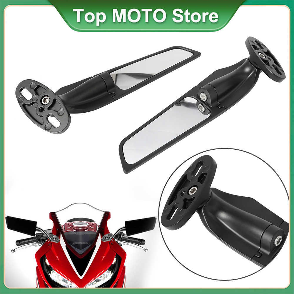 Motorcycle Mirror Modified Wind Wing Adjustable Rotating Rearview ...