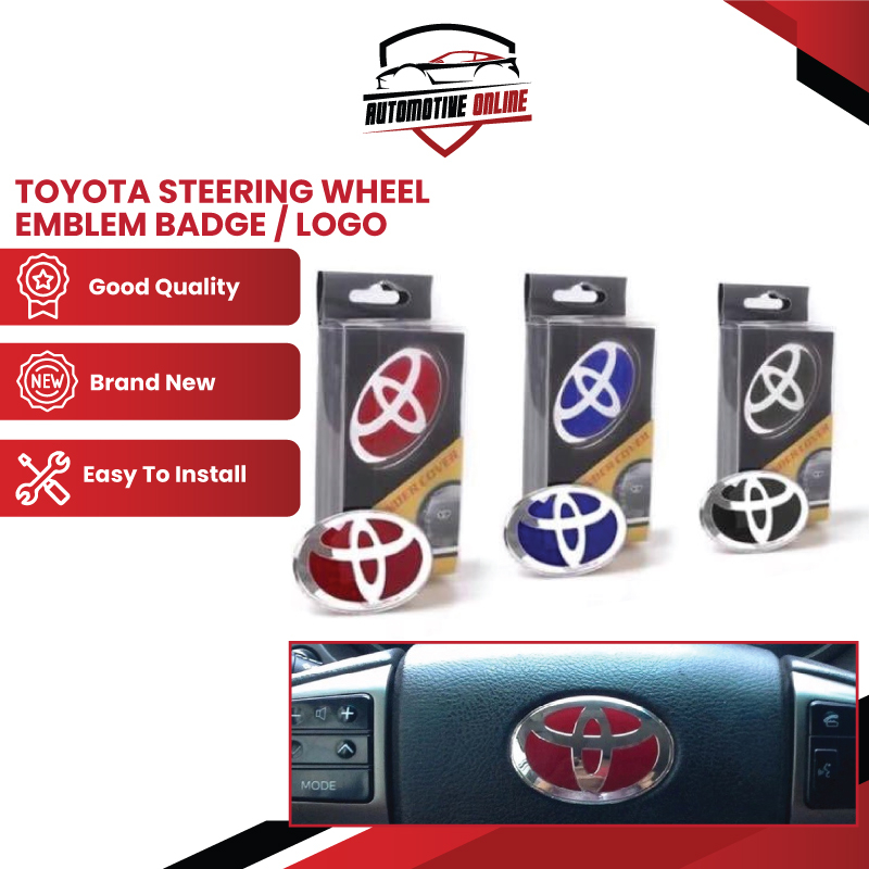 Toyota Steering Wheel Emblem Badge / Logo Lambang Kereta Toyota