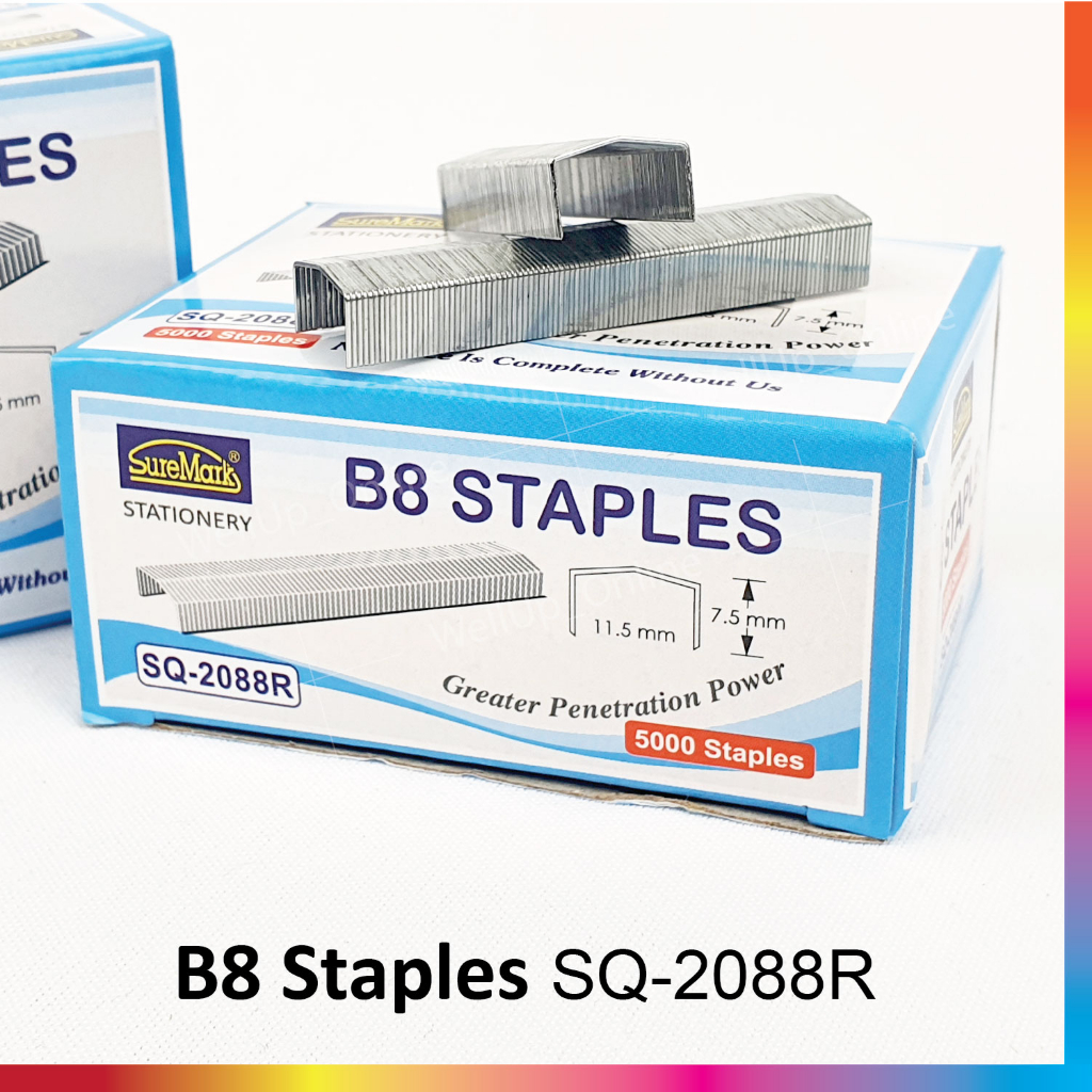 SureMark B8 Staples SQ-2088R Stapler Bullets | Shopee Malaysia