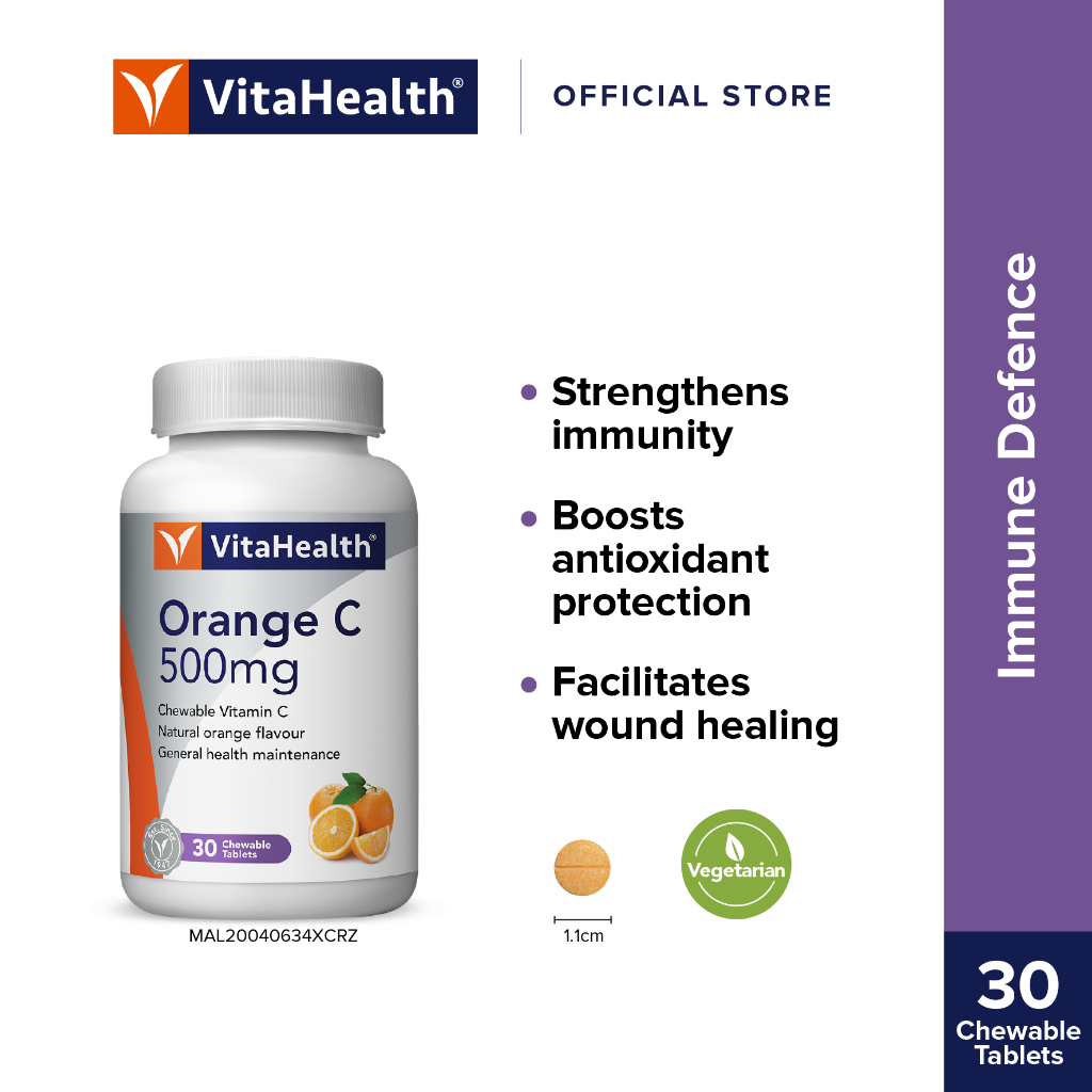 VitaHealth Orange C 500mg (Chewable Vitamin C) [Expiry 3/2025] Shopee