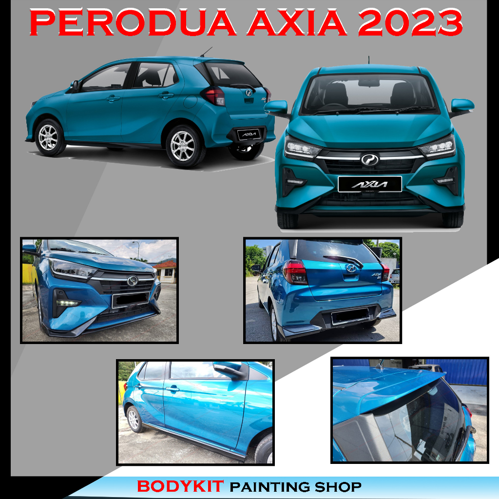 PERODUA AXIA 2023 GU GEAR UP STYLE FULLSET SKIRTING(FRONT SKIRT ,SIDE ...