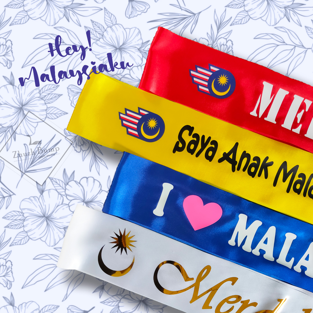 Selempang Merdeka Sash Hari Kebangsaan Malaysia National Day Madani