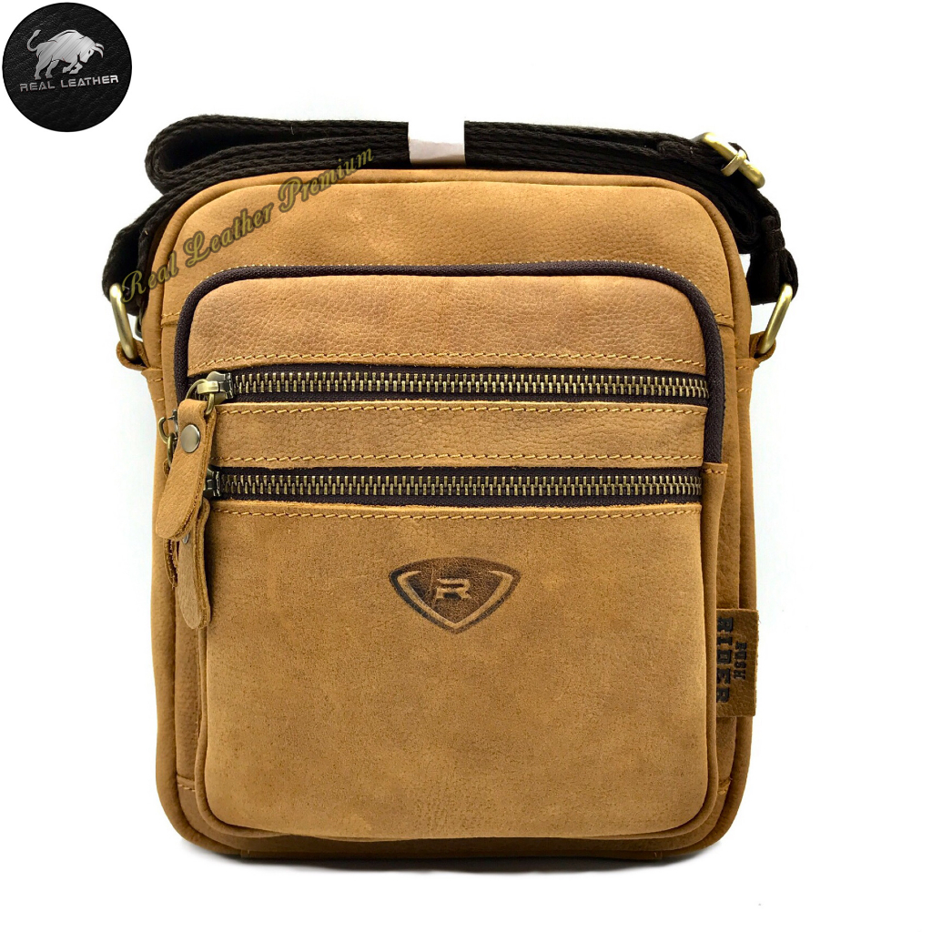 L Size Rush Rider Sling Bag Full Cow Leather Shoulder Bag CrossBody ...