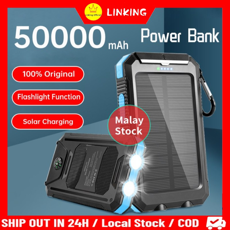 COD Solar Powerbank 100000mAh Waterproof 100 Original External Battery