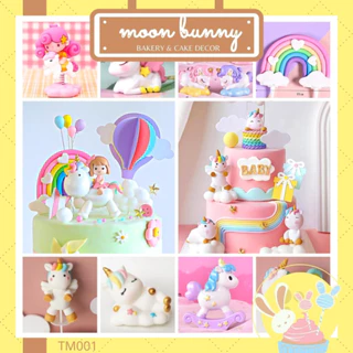 Unicorn Cake Decoration Moon Cloud Rainbow Happy Birthday Cake