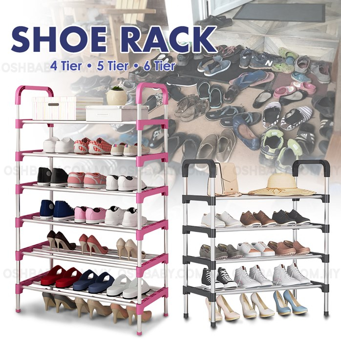 Shoe Racks for Closet Space Saver - 4pcs Closet Shoe Rack Floor Shoe Rack  Organizer Garage Storage
