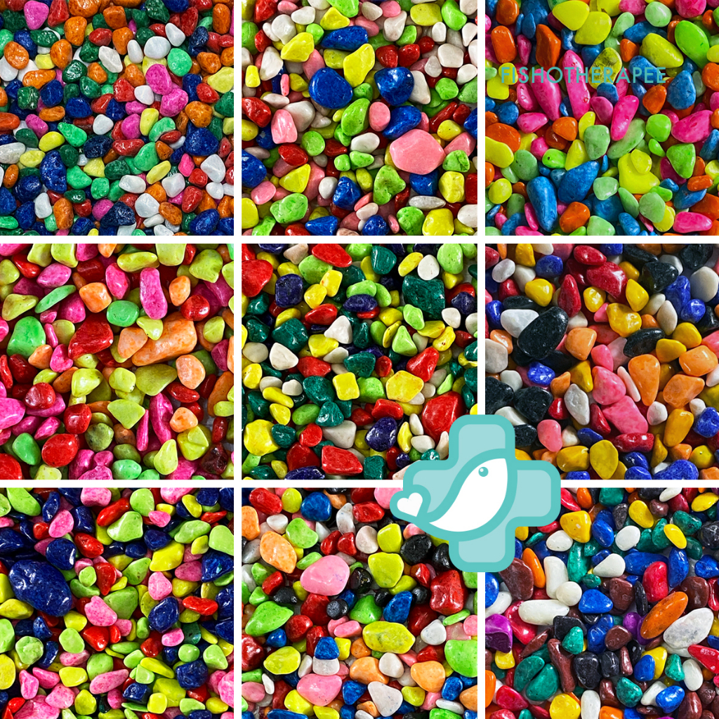 Aquarium Colour Stone 1kg Decoration Colourful Gravel Art Craft Neon ...