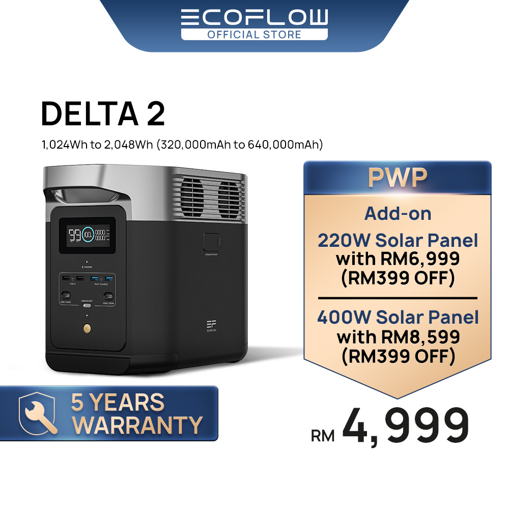 EcoFlow DELTA 2 Portable Power Station | 1800W (Surge 2700W) | 1024Wh ...