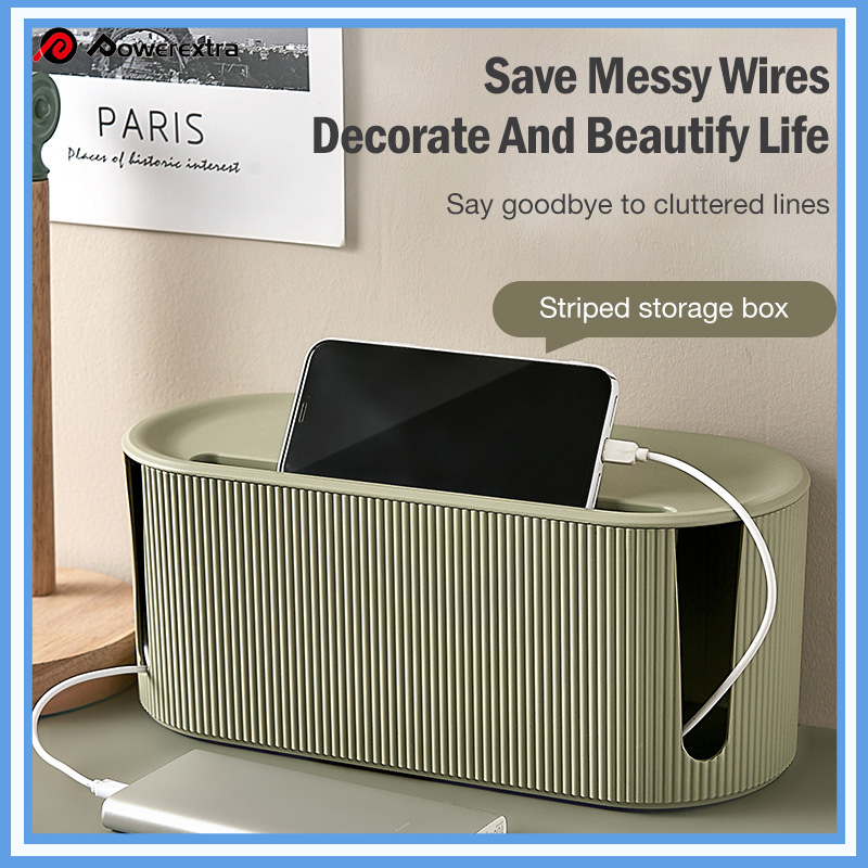 Desktop Cable Management Box Extension Plug Wire Cable Organizer Box TV