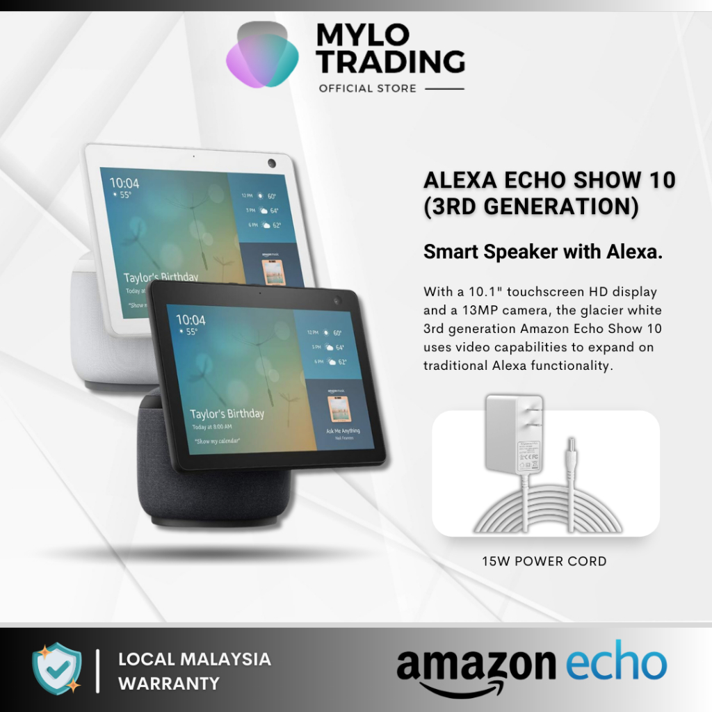 Echo Show 10 (3rd Gen) - Charcoal in the Smart Speakers & Displays  department at