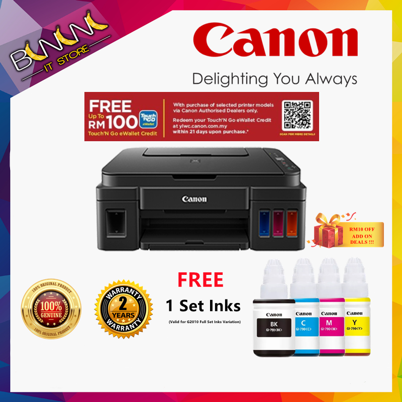 Canon Inkjet Printers Pixma G2010 Print Scan Copy All In One Ink Tank Printer Shopee Malaysia 