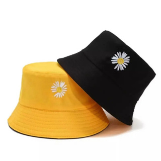 Two-Sided Fisherman Hat Small Daisy Smile Embroidery Bucket Hat Unisex Cap Sun  Hats Outdoor Hat (Local Seller)